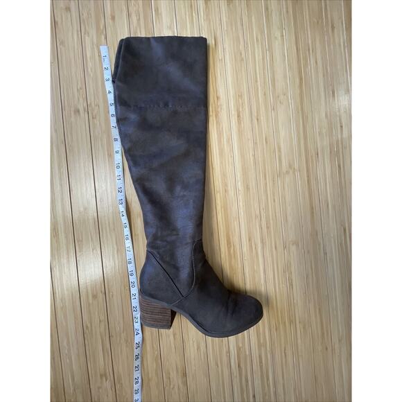 Report Fisher Women’s Boots Size 7.5 Riding Boot Over the Knee Brown Half Zip - Picture 16 of 16